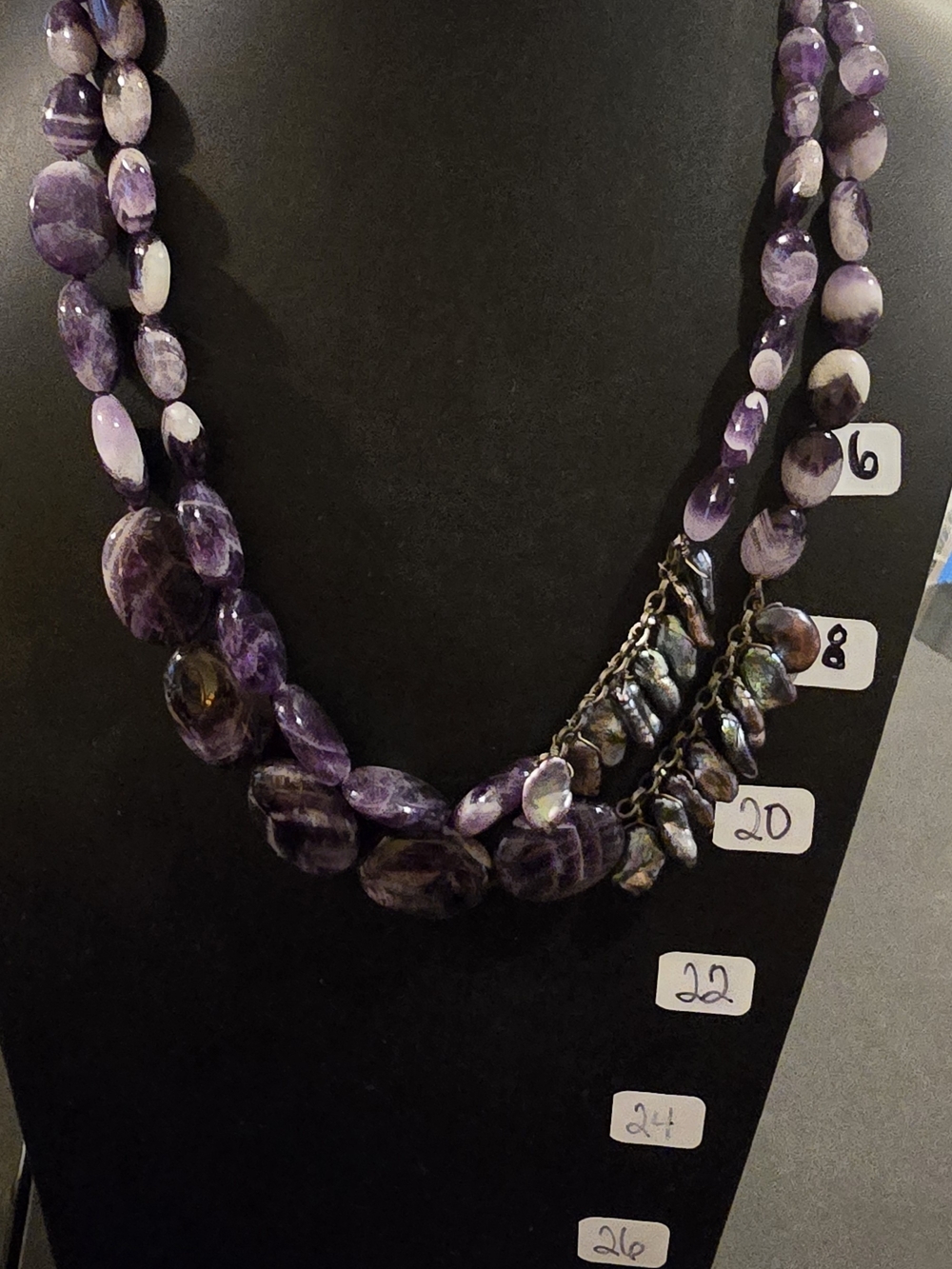 Amethyst And Peacock Pearls Coldwell Creek Necklace Silver
